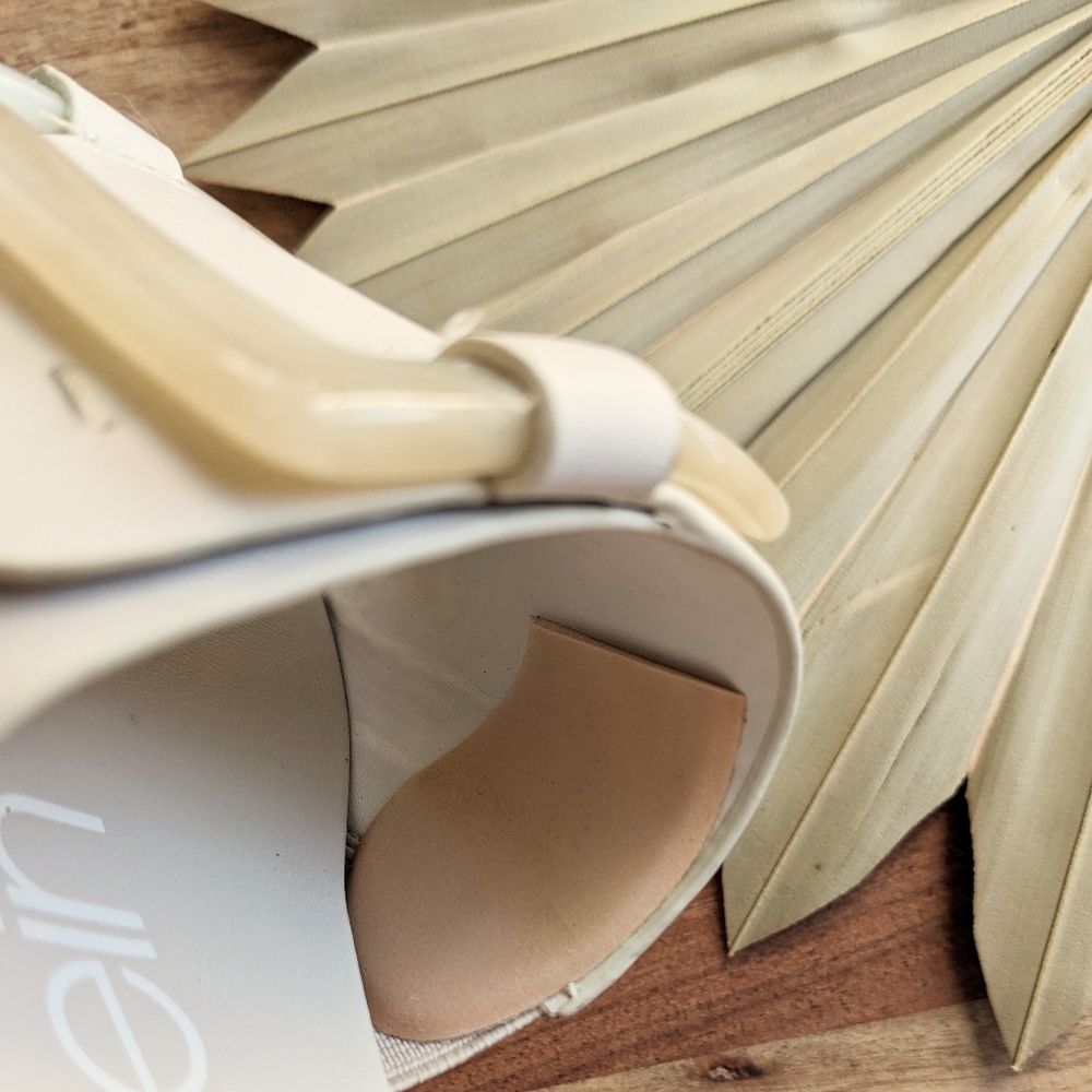 Calvin Klein White Slide Sandals - Picture 5 of 5
